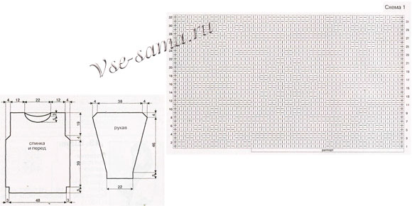 Схема вязания пуловера Схема вязания пуловера