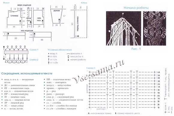 Схема вязания костюма в стиле  Схема вязания костюма в стиле