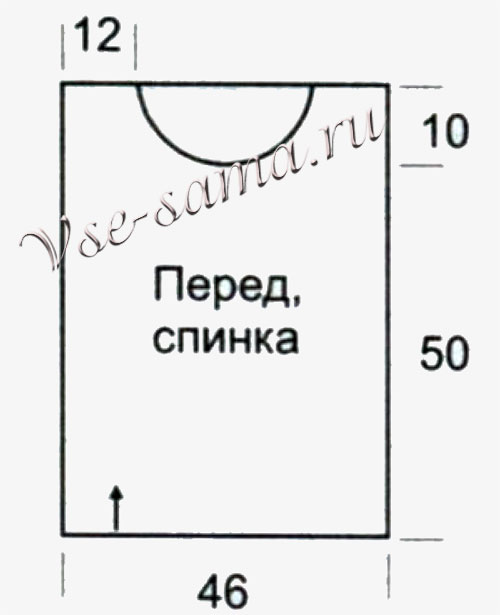 Выкройка для вязания топа Выкройка для вязания топа