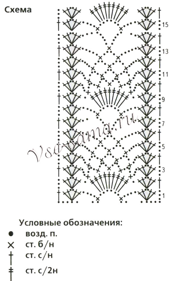 Ажурный декор крючком для ежедневника, схема