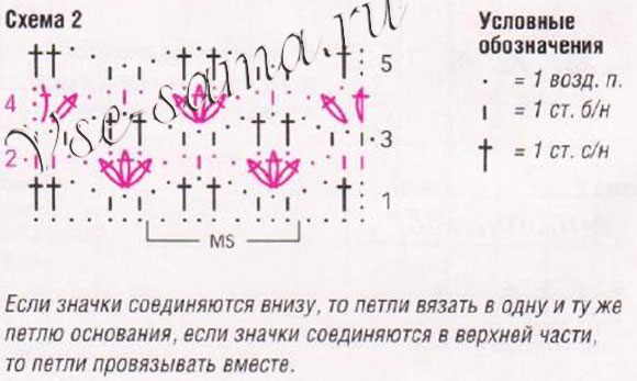 Длинный топ крючком, схема 2