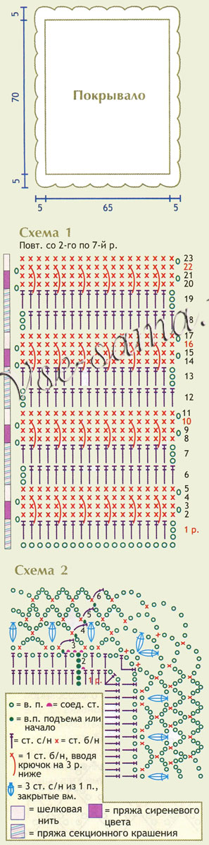 Плед крючком - крокус