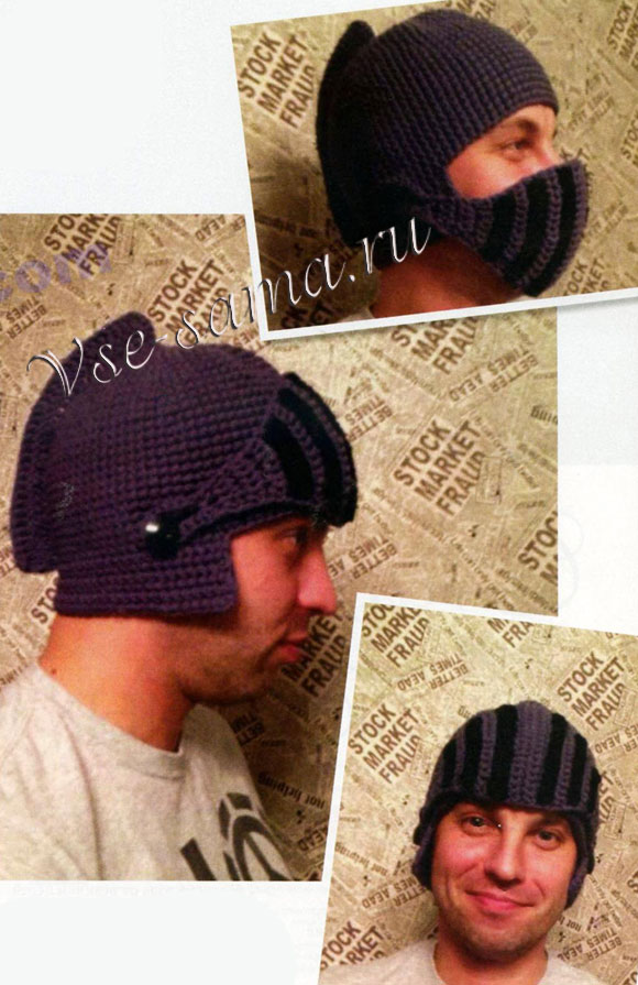 Шапка-шлем крючком, 2