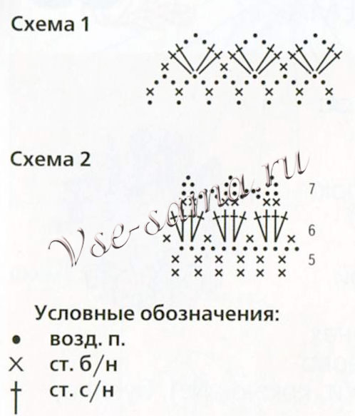 Вязаная брошь в винтажном стиле, схема