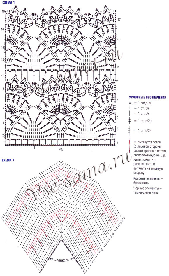 Ажурные жакет и топ, схема 1