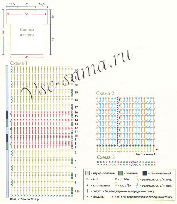 Безрукавка - Всплеск цвета, схема