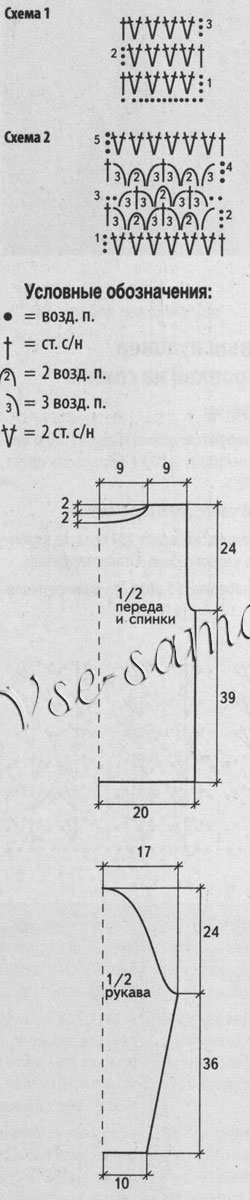 Черный пуловер из шелка, схема
