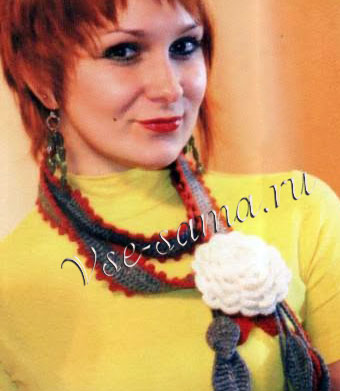 Лента-украшение крючком с цветком Лента-украшение крючком с цветком