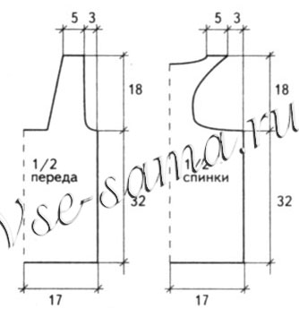 Розово-серый топ, выкройка