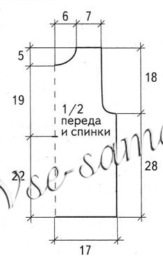 Безрукавка в полоску, выкройка