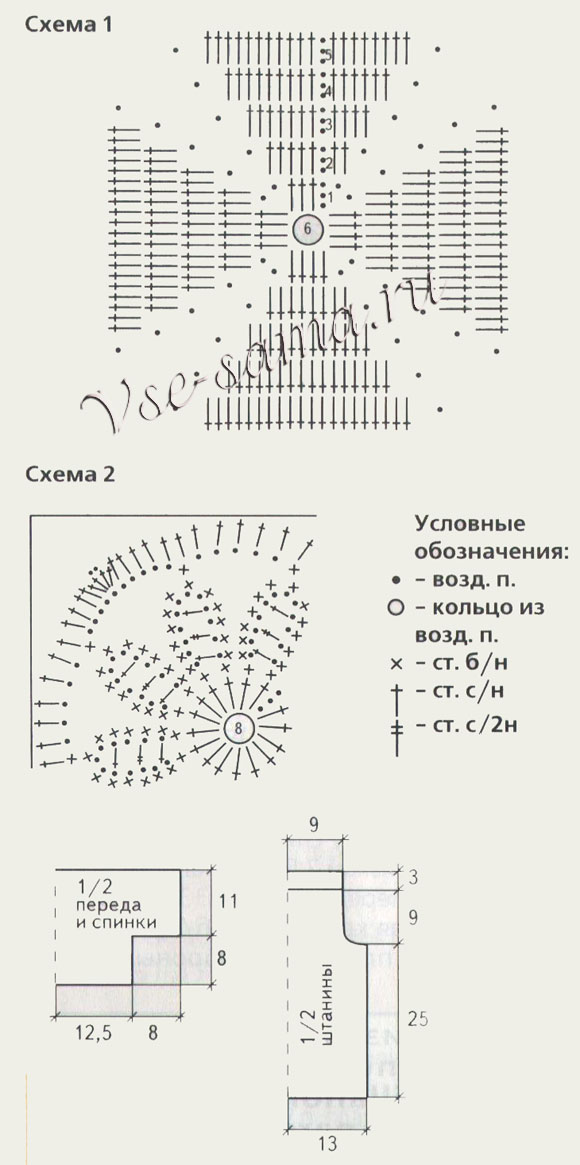 Комплект с ромашками, схема