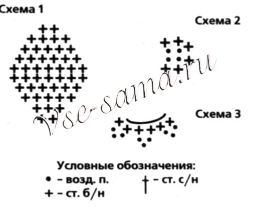 Пинетки для девочки, схемы
