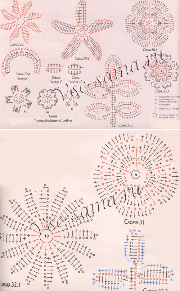 Цветочная аппликация, схема 1