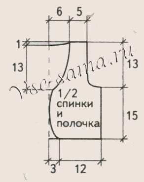 Жилет и галстук крючком, выкройка
