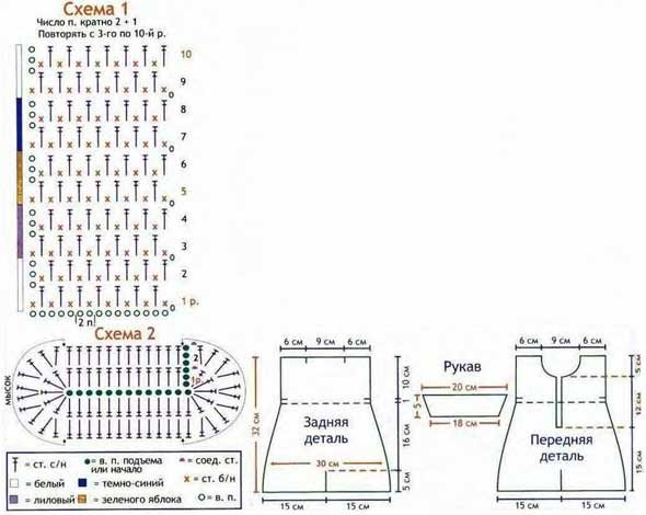 схема вязания комбинезона и сандаликов схема вязания комбинезона и сандаликов