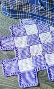 Коврик крючком «кроссворд»