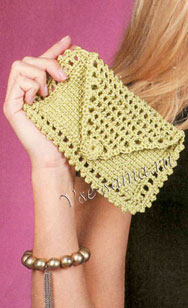 Зеленый клатч-кошелек крючком