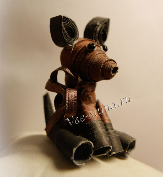 Объемная собачка в технике квиллинг