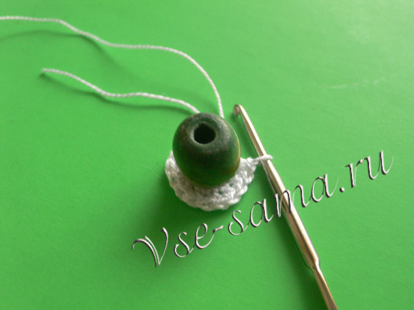 Бусы из обвязанных бусин-5