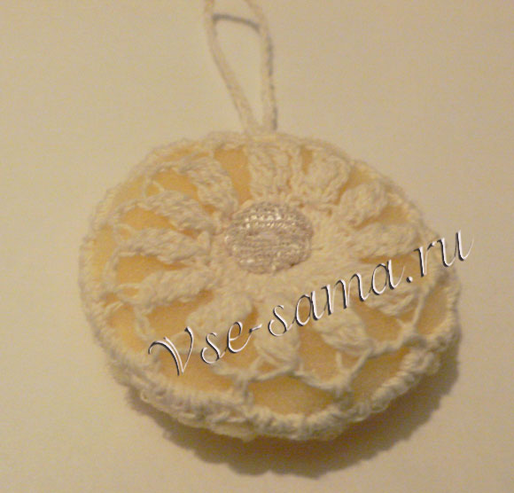 Кружевные игрушки на елочку крючком-20