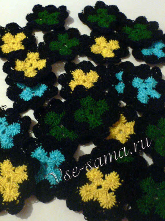 МК - Декоративная подушка из мотивов крючком - 16