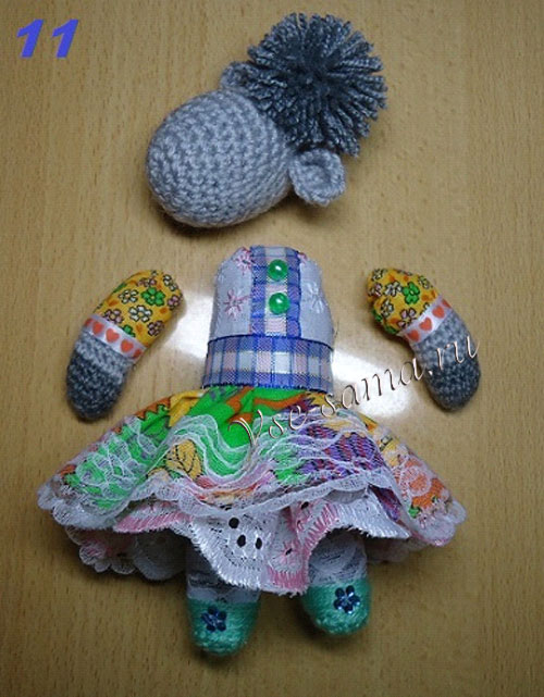 Мастер-класс - Овечка-рукодельница Дуняша, фото 11