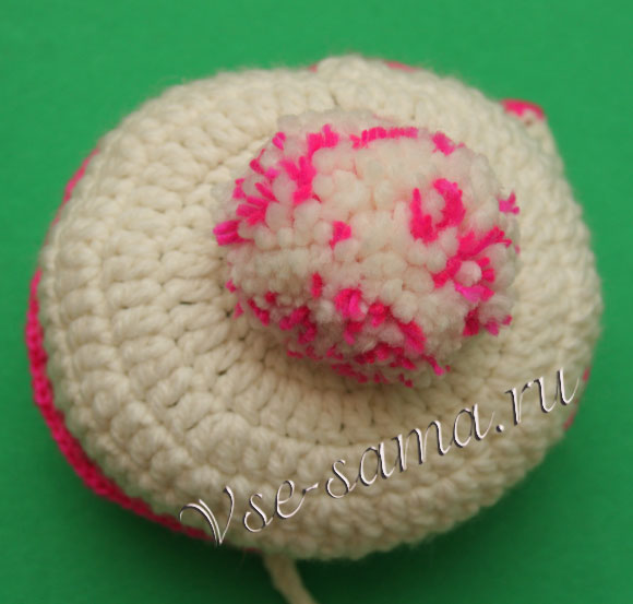 Шапочка крючком для малышки Анечки - 8
