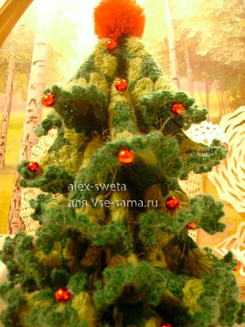 Вязаная ёлка крючком из мотивов африканский цветок от alex-sweta, 2