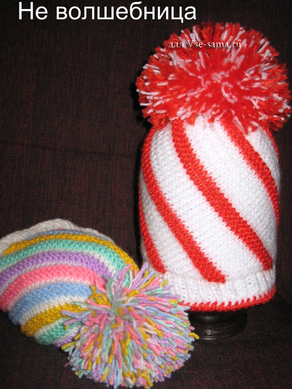 МК Безразмерной шапочки Сладкие полоски, 8