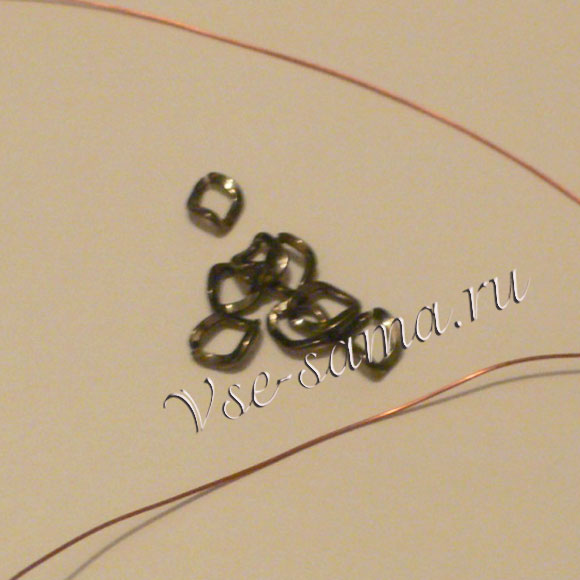 Серьги из медной проволоки Жемчужина в раковине-2