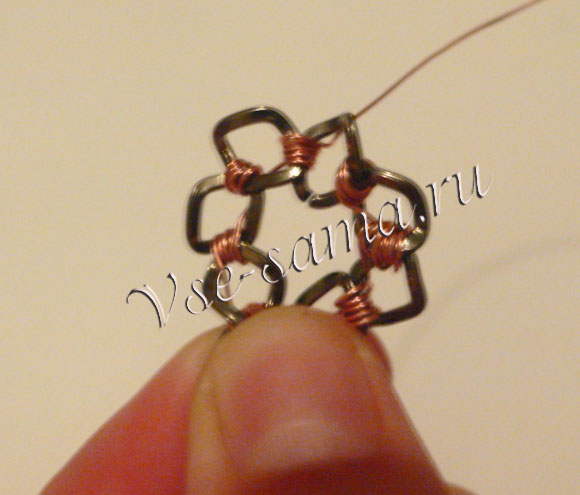 Серьги из медной проволоки Жемчужина в раковине-5