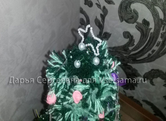 Ёлка из помпонов от Дарья Сергеевна-10
