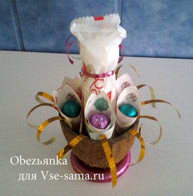 МК - Гнездо из денег и конфет, фото 9 МК - Гнездо из денег и конфет, фото 9