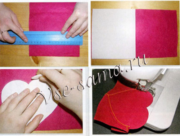 Конверт из фетра, 1, 2, 3, 4