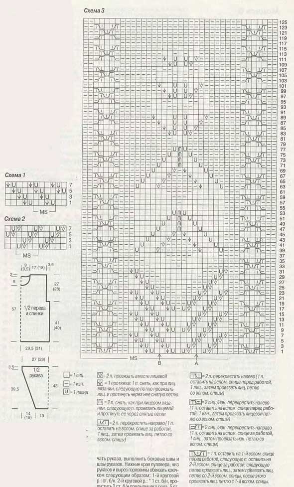 схема вязания пуловера схема вязания пуловера