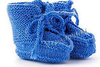 Синие пинетки спицами, фото Синие пинетки спицами, фото
