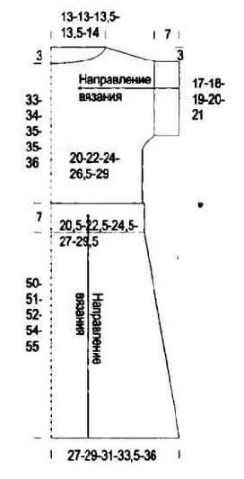 Выкройка для вязания платья Выкройка для вязания платья