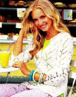 Ажурный белый пуловер, фото Ажурный белый пуловер, фото