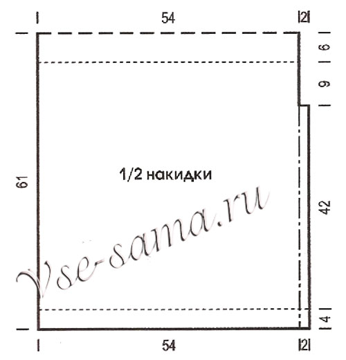 Выкройка для вязания накидки Выкройка для вязания накидки