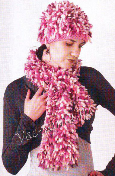 Шапка с шарфом спицами "Озорница", фото 2 Шапка с шарфом спицами "Озорница", фото 2