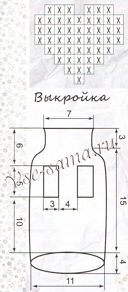 Голубой комбинезон с сердечками, выкройка