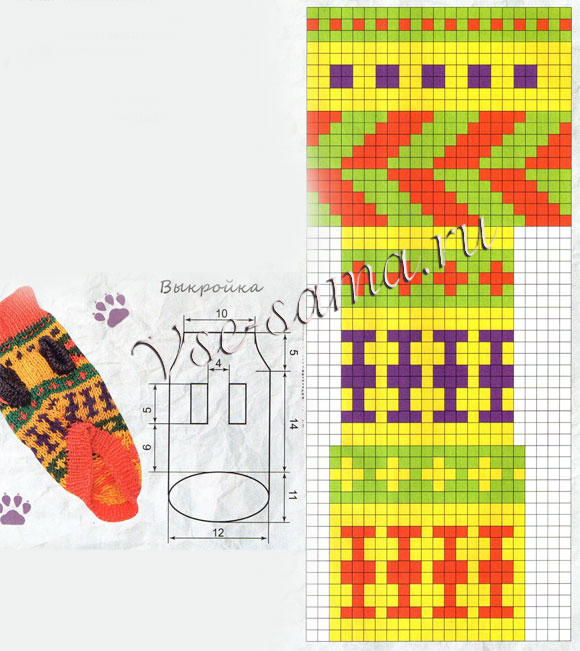 Комбинезон с жаккардовыми узорами, схема