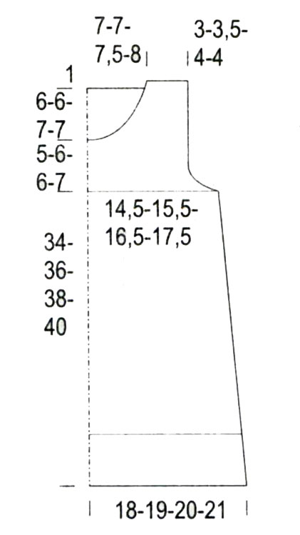 Выкройка для вязания серого платья с кармашками Выкройка для вязания серого платья с кармашками