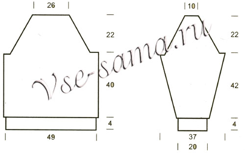 Выкройка для вязания свитерка из пряжи с люрексом Выкройка для вязания свитерка из пряжи с люрексом