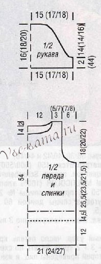 Выкройка для вязания топа Выкройка для вязания топа