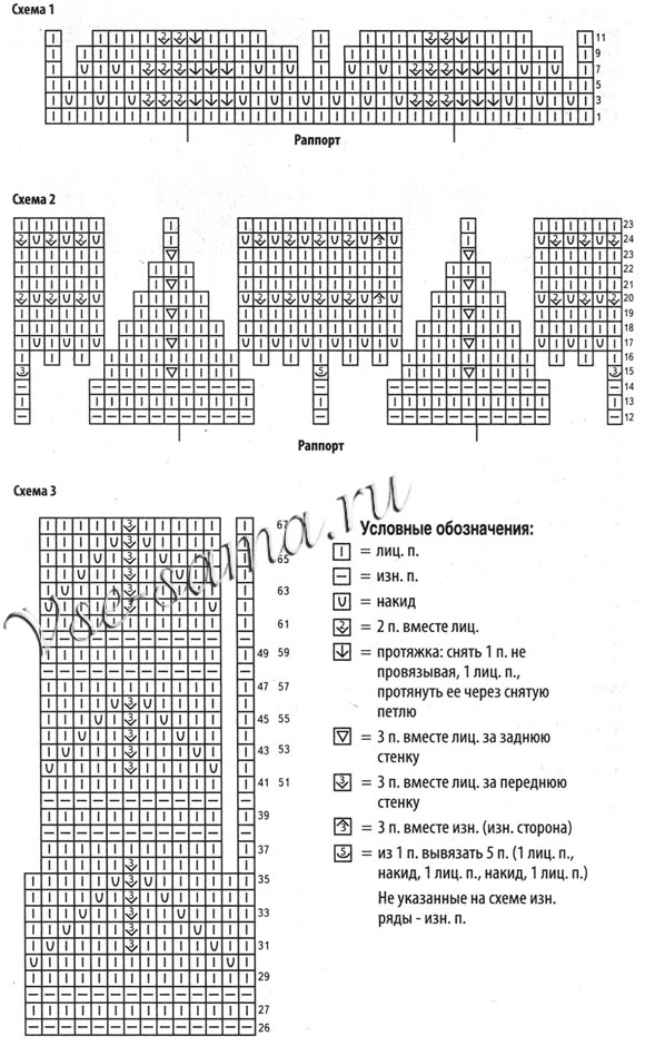 Ажурная меланжевая пелерина, схемы