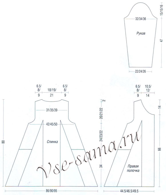 Белоснежный жакет спицами, выкройка
