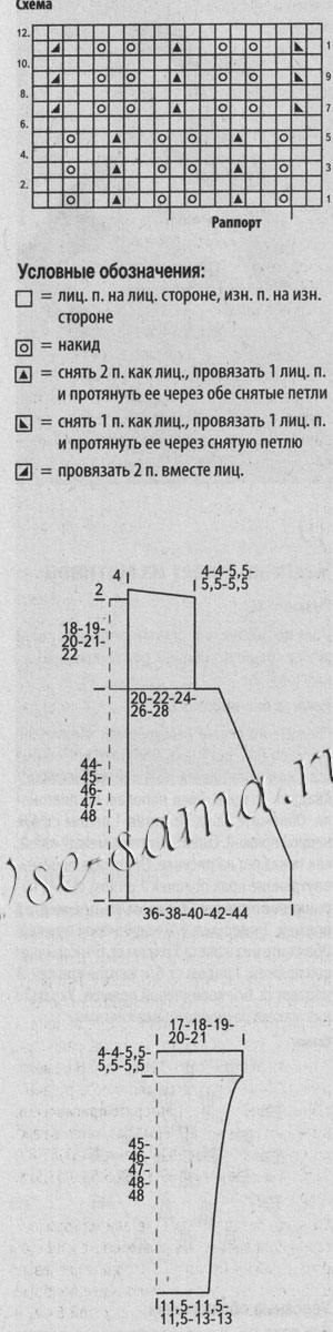 Белый ажурный жакет спицами, схема