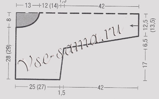 Выкройка для вязания болеро