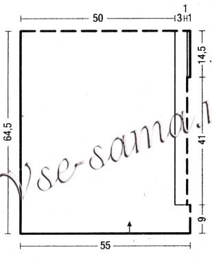 Классическое пончо спицами, выкройка